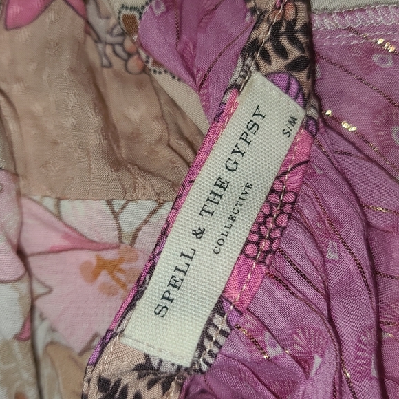 Rare Spell Designs Renew Patchwork Maxi Dress Gown pink S/M - Picture 7 of 16